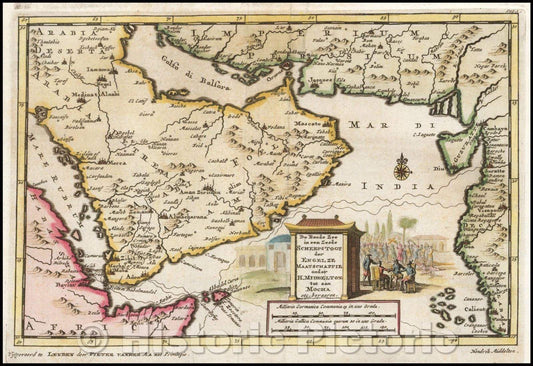 Historic Map - De Roode Zeein een Zesde Scheepstogt der Engelze Maatschappie onder H. Mid, 1700 - Vintage Wall Art