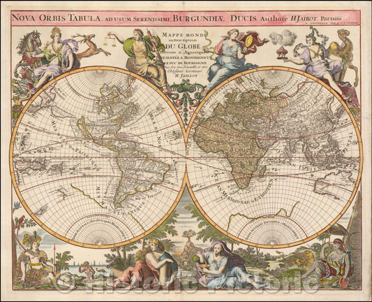 Historic Map - Nova Orbis Tabula, 1740, Reiner & Joshua Ottens - Vintage Wall Art