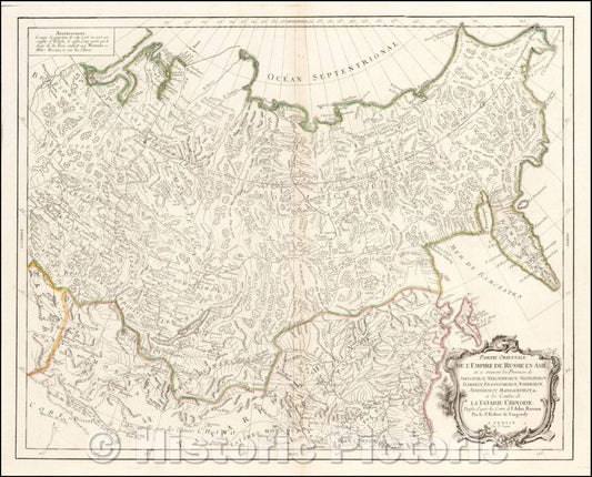 Historic Map - Partie Orientale De L'Empire De Russie En Asie/Eastern Part Of The Empire Of Russia In Asia Provinces Jakuckskoy, Nerc, 1779, Paolo Santini - Vintage Wall Art
