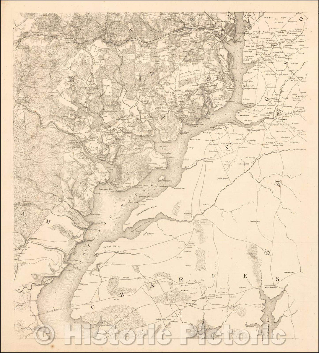 Historic Map - Lower Right Sheet, 1862, United States Bureau of Topographical Engineers - Vintage Wall Art
