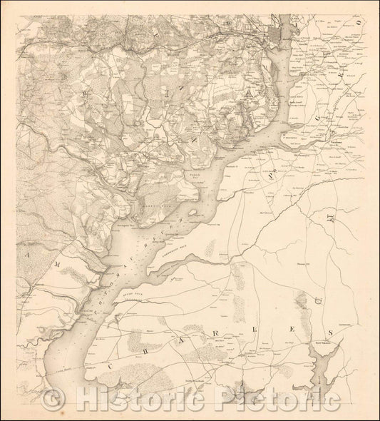 Historic Map - Lower Right Sheet, 1862, United States Bureau of Topographical Engineers - Vintage Wall Art