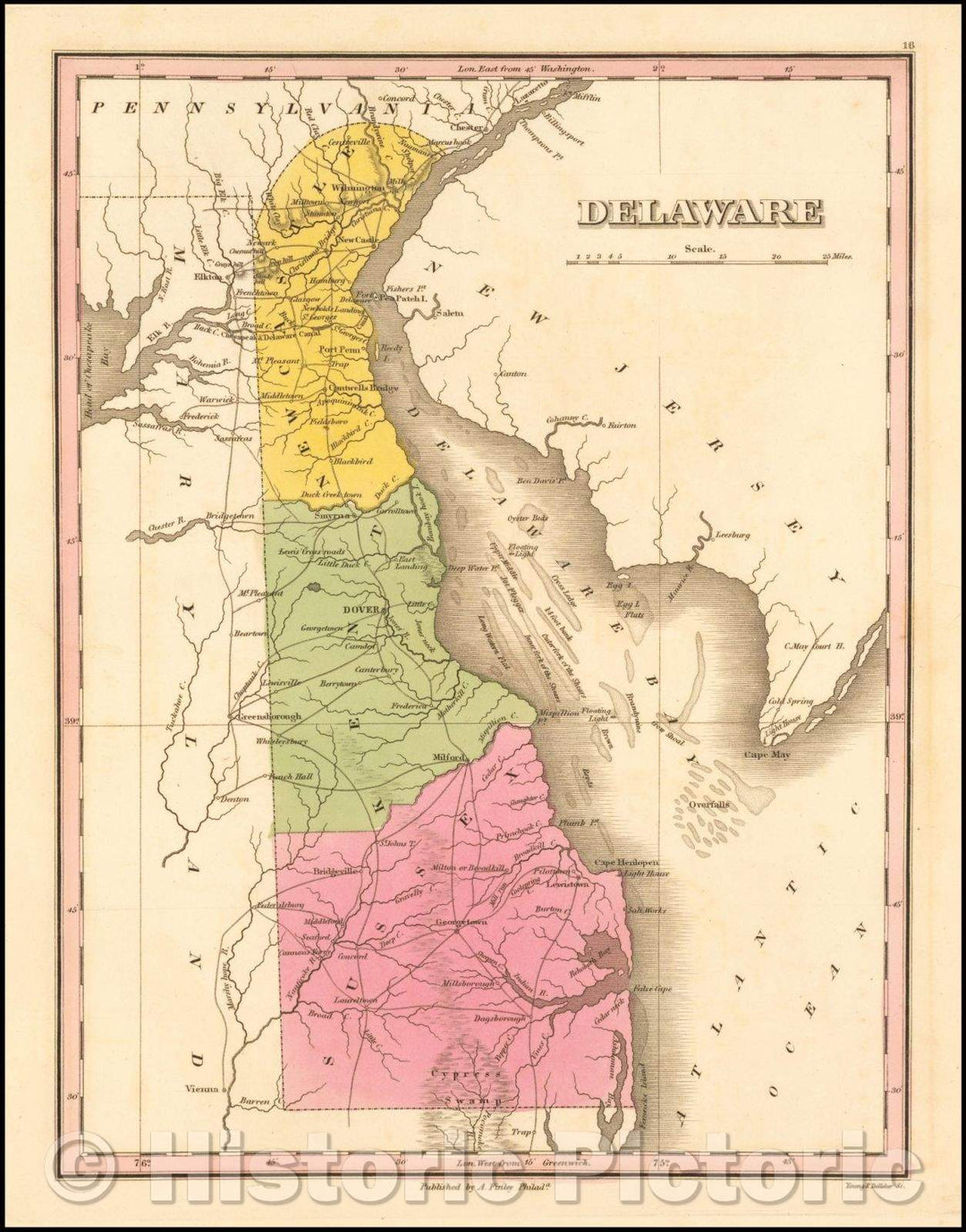 Historic Map - Delaware, 1826, Anthony Finley v1