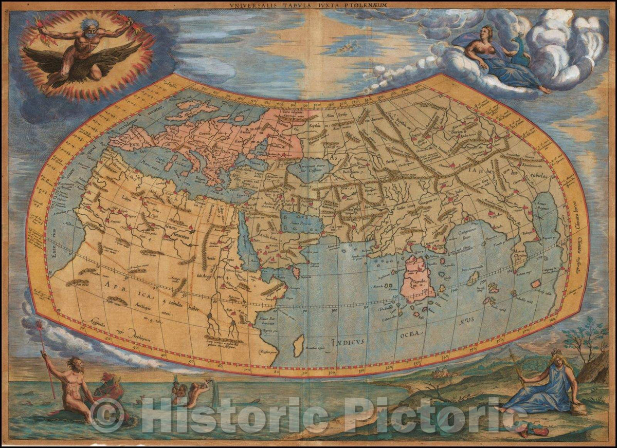 Historic Map - Universalis Tabula Iuxta Ptolemaeum, 1578, Gerard Mercator v1