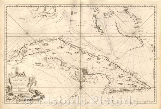 Historic Map - Reduite de l'Isle de Cube Dressee au Depot des Cartes et Plans de la Marine Pour le Service des Vaisseaux, 1762 - Vintage Wall Art