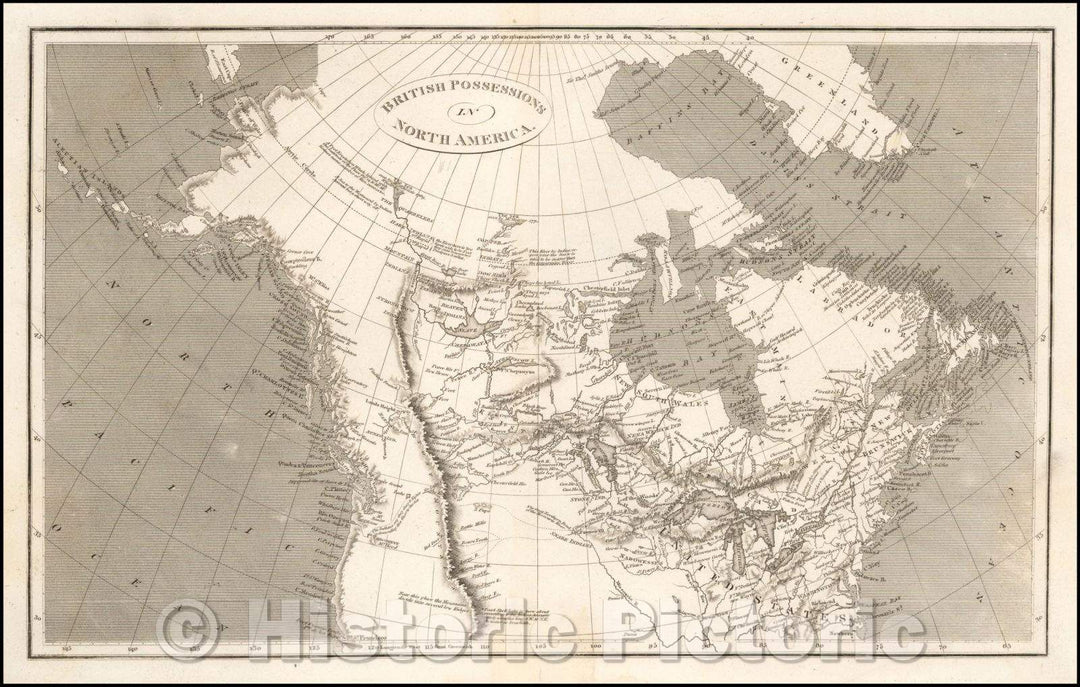 Historic Map - British Possessions in North America, 1804, Anonymous - Vintage Wall Art