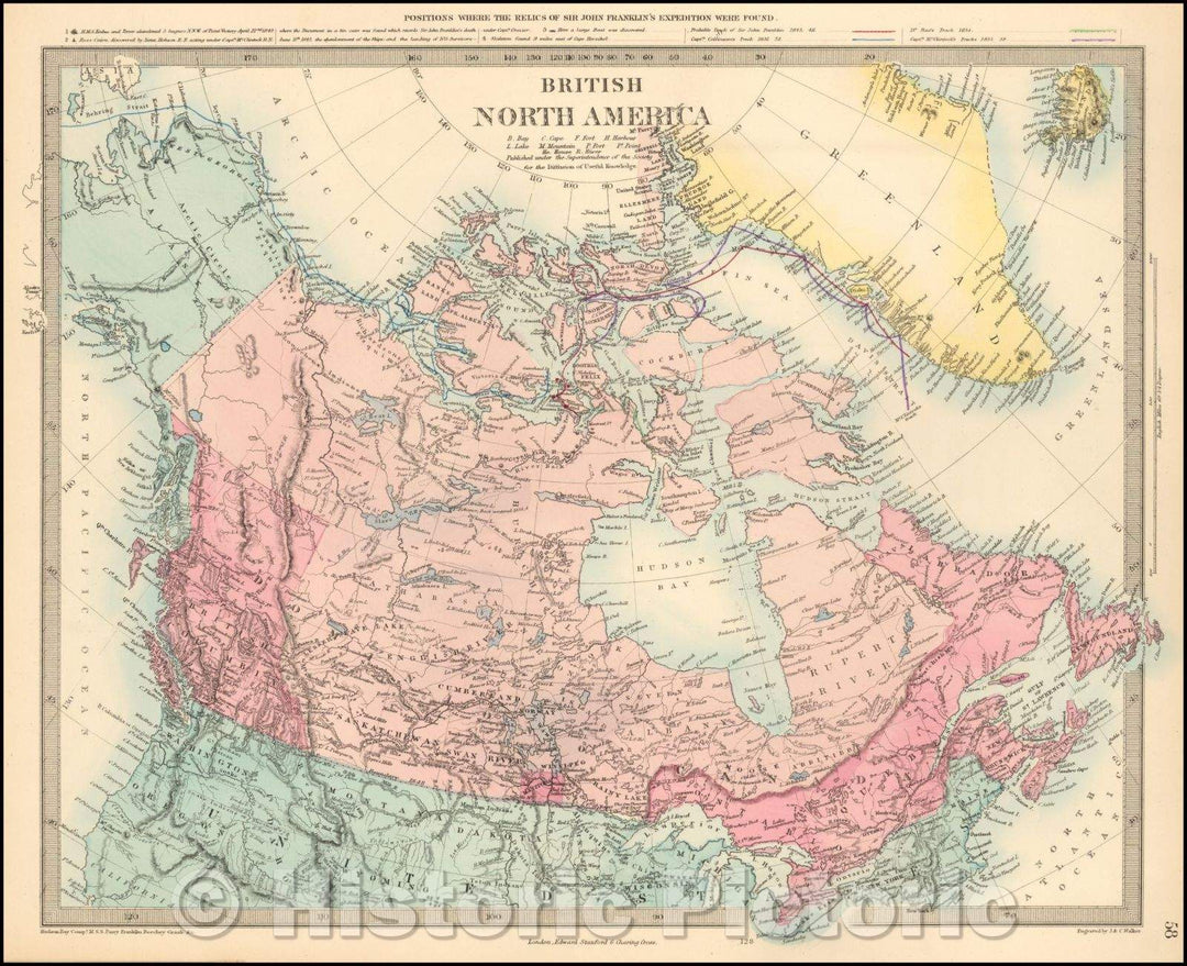 Historic Map - British North America, 1860, SDUK - Vintage Wall Art