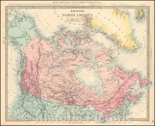 Historic Map - British North America, 1860, SDUK - Vintage Wall Art