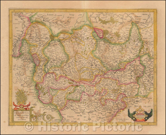 Historic Map - Braunswyck & Meydburg cum ceteris adiacentbus/Braunswyck & Meydburg with other adiacentbus, 1619, Henricus Hondius - Vintage Wall Art