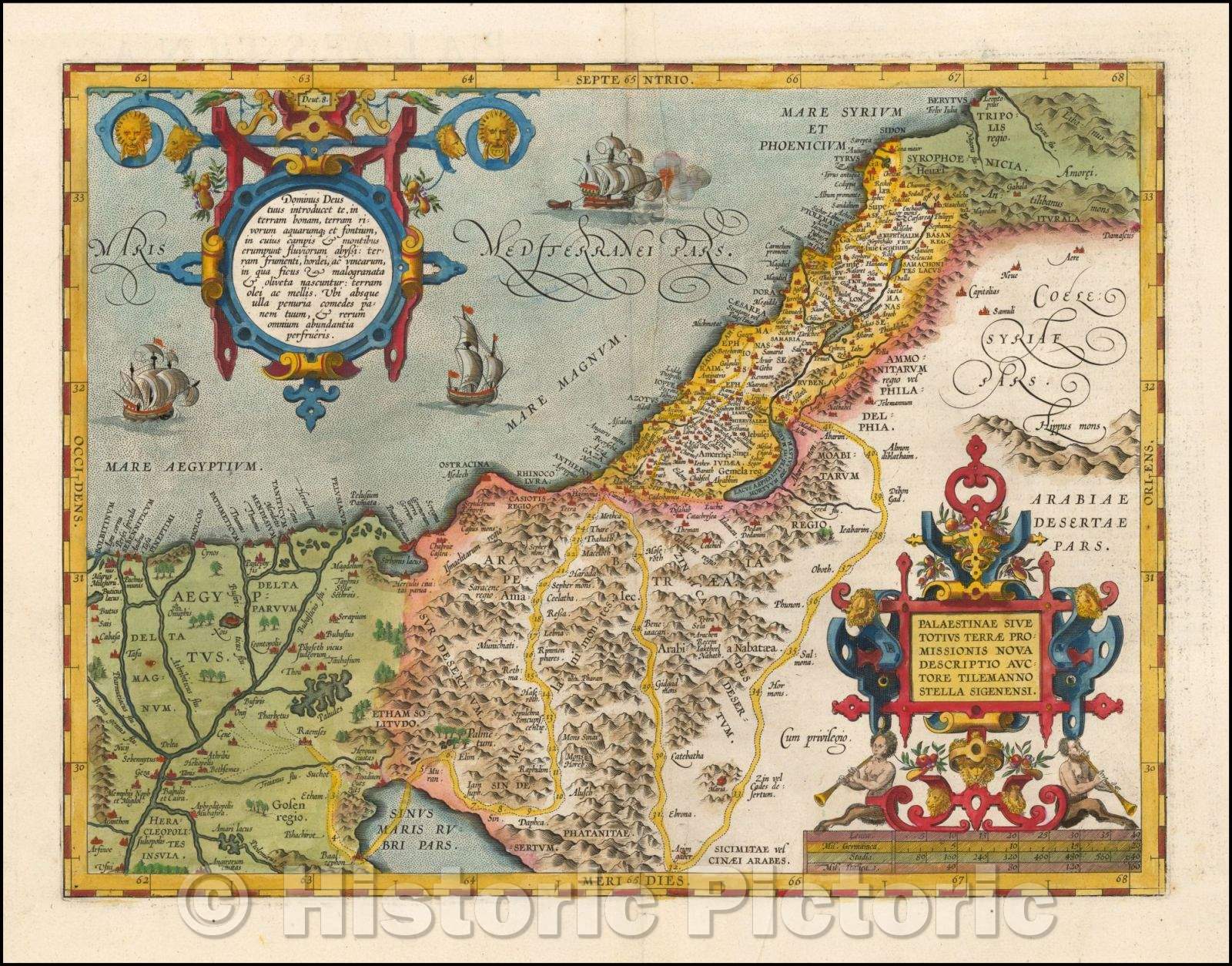 Historic Map - Palaestinae Sive Totius Terrae Promissionis Nova Descriptio Auctore Tilemanno Stella Sigenensi, 1624, Abraham Ortelius v1