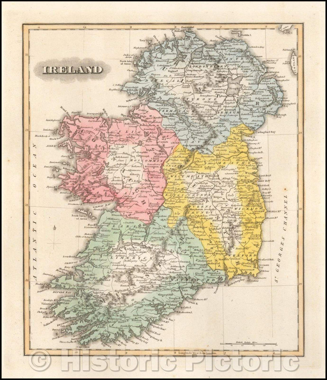 Historic Map - Ireland, 1822, Fielding Lucas Jr. v1