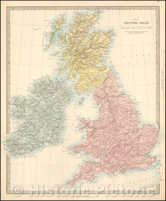 Historic Map - The British Isles, 1860, SDUK - Vintage Wall Art