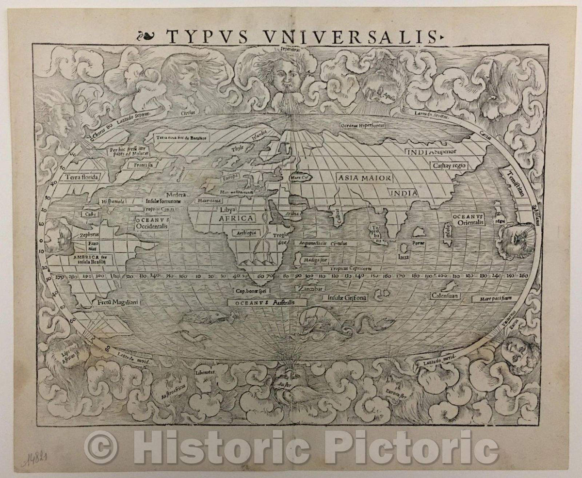 Historic Map - Typus Universalis, 1544, Sebastian M?nster v3
