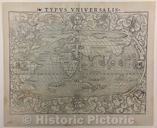 Historic Map - Typus Universalis, 1544, Sebastian M?nster v3