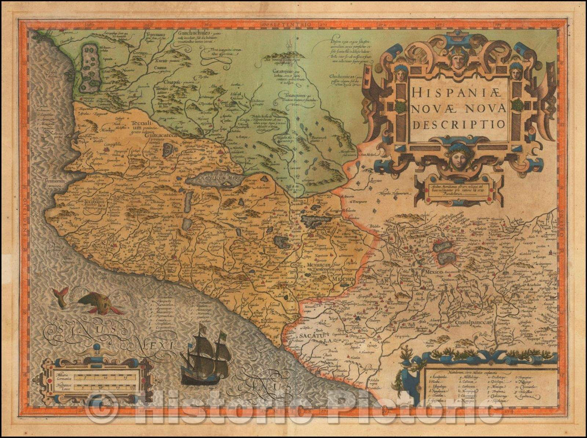 Historic Map - Hispaniae Novae Nova Descriptio, 1606, Jodocus Hondius v2