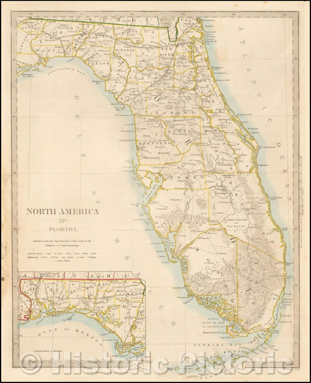 Historic Map - North America XIV Florida, 1860, SDUK v1