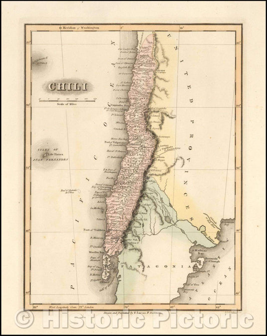 Historic Map - Chili, 1823, Fielding Lucas Jr. v2