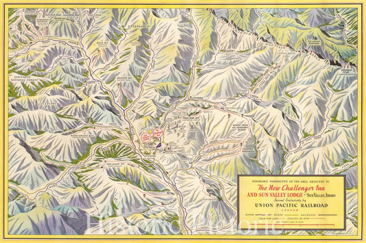 Sun Valley Idaho - Ski Trail Map | Historical Ski Resort Print