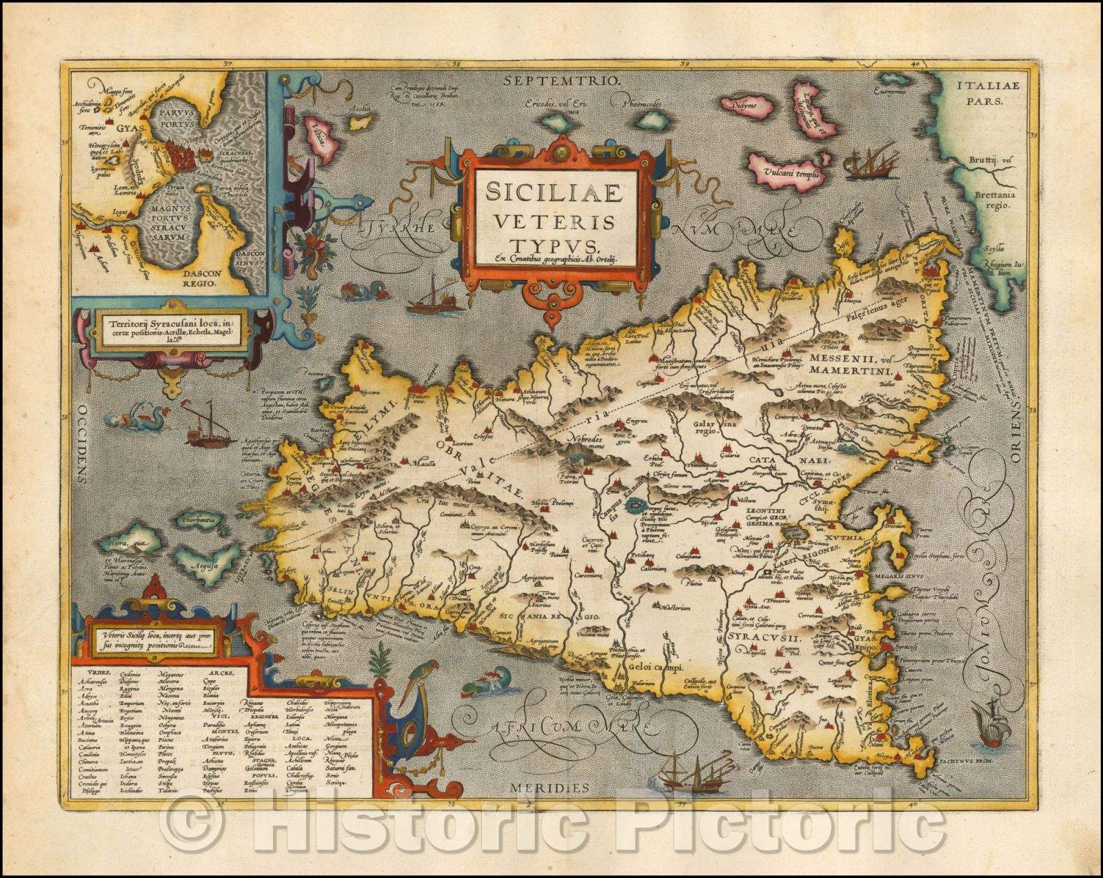 Historic Map - Siciliae Veteris Typus, 1624, Abraham Ortelius v2