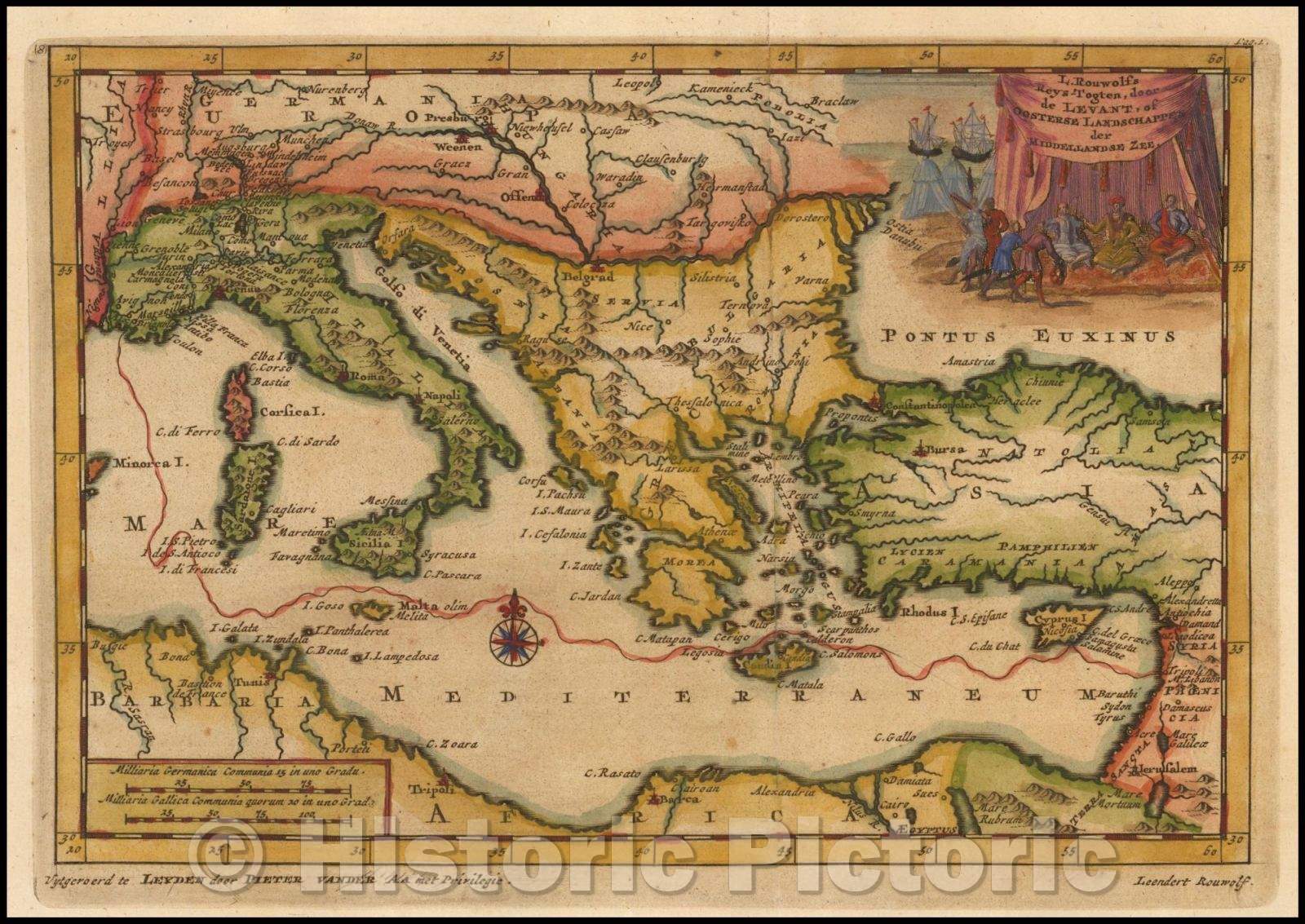 Historic Map - L. Rouwolfs Reys-Togten, door de Levant, of Oosterse Landschappen der Midd, 1706 - Vintage Wall Art