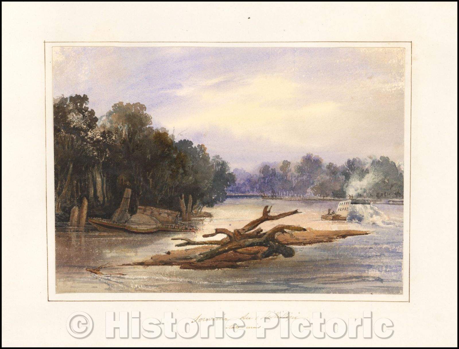 Historic Map - Souvenir du Mississipi. etats-unis. /, 1831, Fran?is Mathurin Adalbert, Baron de Courcy - Vintage Wall Art
