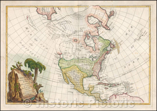 Historic Map - L'Amerique Septentrionale divisee en ses principaux Etats, 1762, Jean Janvier v1