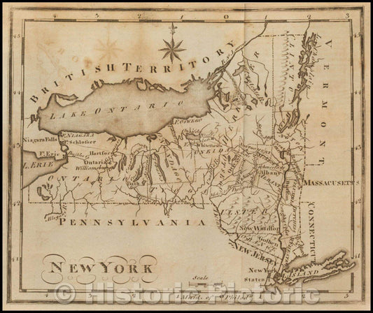 Historic Map - New York, 1795, Joseph Scott - Vintage Wall Art