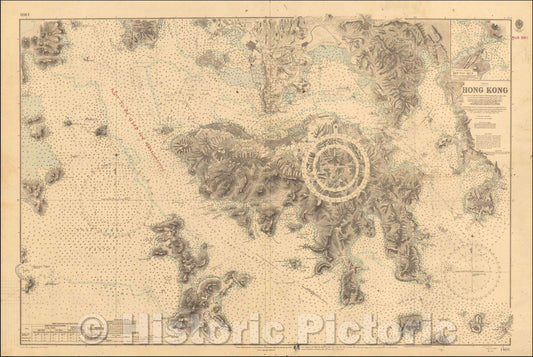 Historic Map - Hong Kong Surveyed, 1843, British Admiralty v2