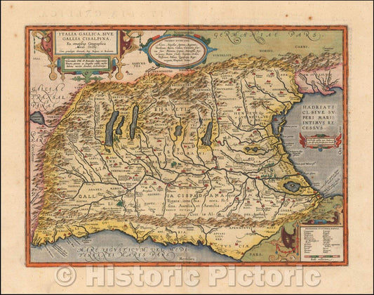 Historic Map - Italia Gallica, Sive Gallia Cisalpina, Ex conatibus Geographicis Abrah. Ortelij, 1624, Abraham Ortelius v2