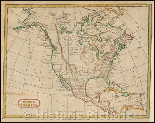 Historic Map - North America. From Arrowsmith's Large Map, 1802, Anonymous - Vintage Wall Art
