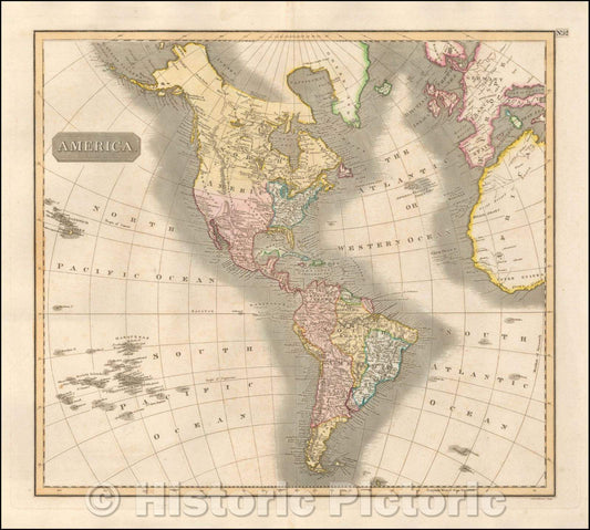 Historic Map - America, 1817, John Thomson - Vintage Wall Art