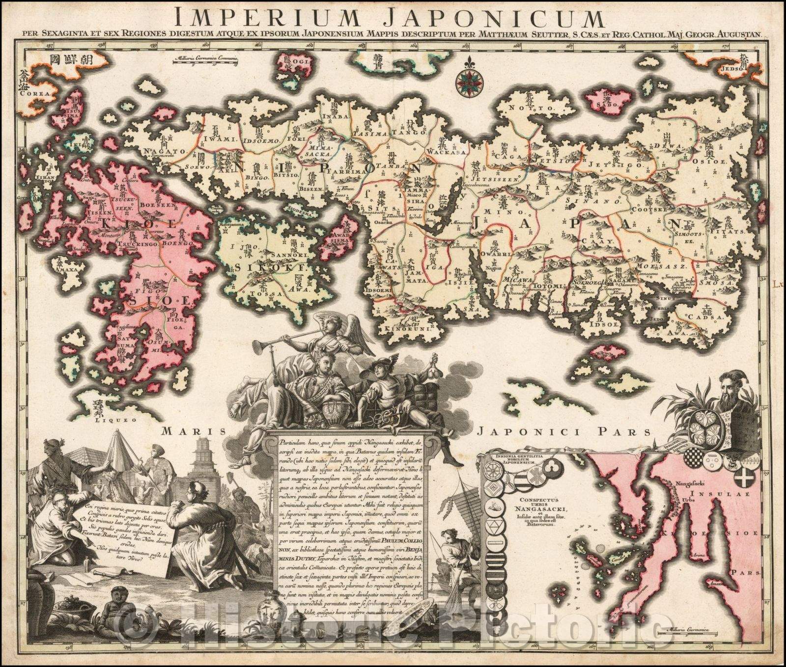 Historic Map - Imperium Japonicum Per Sexaginta et Sex Regiones Digestum Atque Ex Ipsorum, 1740 - Vintage Wall Art