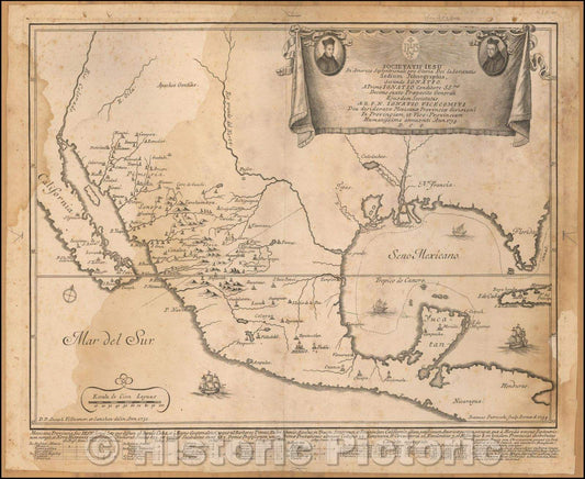 Historic Map - Societatis Iesu In America Septentrionali pro Gloria Dei laborantis Sedium Jchnographia, 1754, Giovanni Petroschi v1