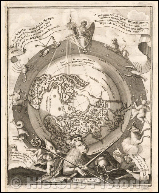 Historic Map - Cumnecdum Stella Haec extorts suiset Olympo, 1705, Heinrich Scherer - Vintage Wall Art