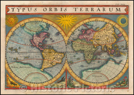Historic Map - Typus Orbis Terrarum, 1641, Matthaus Merian - Vintage Wall Art