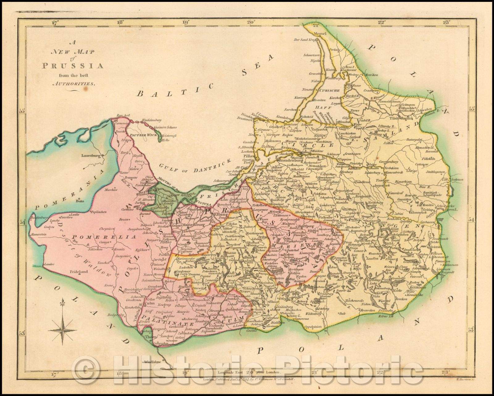 Historic Map - Prussia from the best Authorities, 1794, Robert Wilkinson - Vintage Wall Art