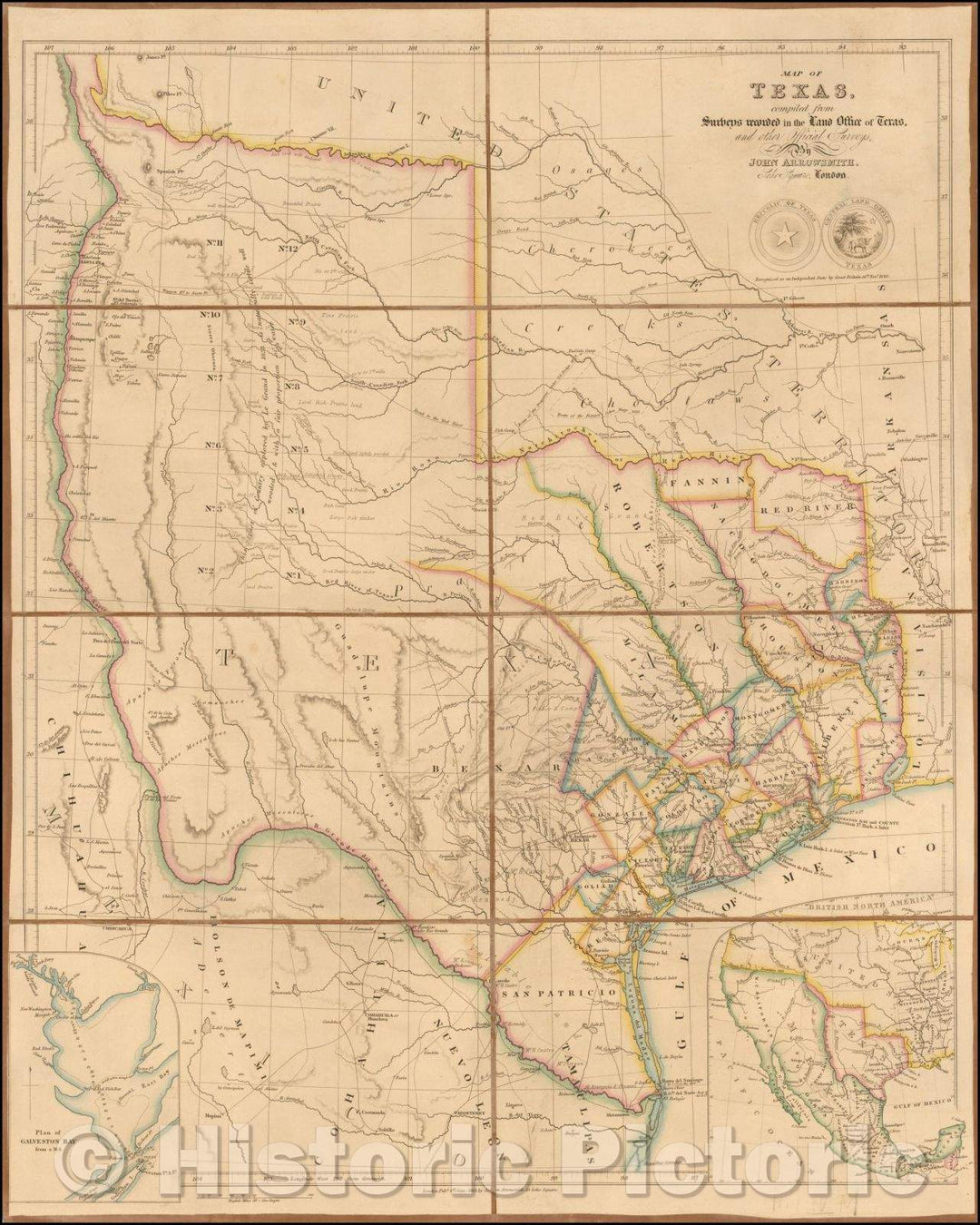 Historic Map - A Map of Texas, 1843, John Arrowsmith - Vintage Wall Art