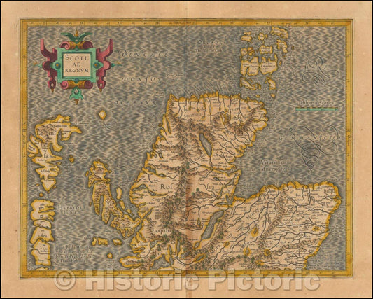 Historic Map - Scotiae Regnum, 1610, Gerard Mercator - Vintage Wall Art