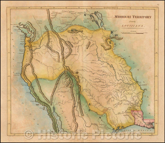 Historic Map - Missouri Territory formerly Louisiana, 1814, Mathew Carey v1