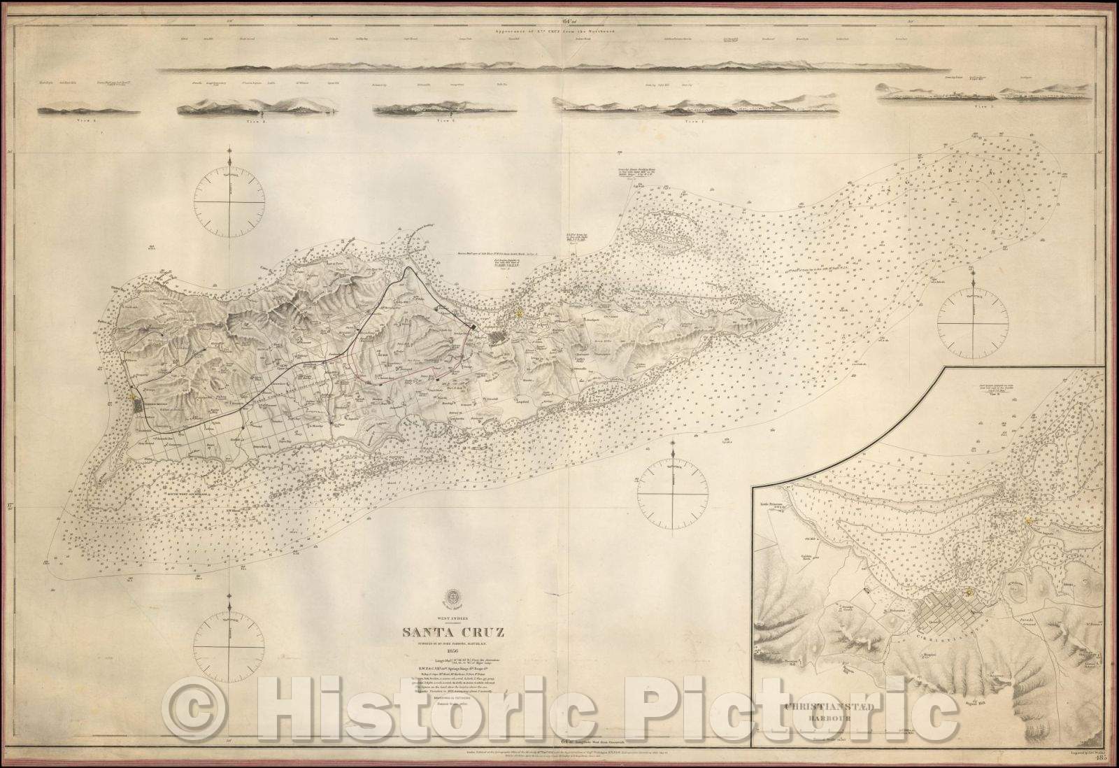 Historic Map - Santa Cruz Surveyed, 1858, British Admiralty v2