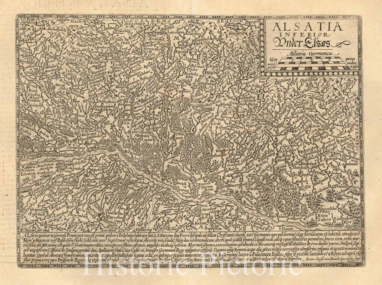 Lower Alsace 1592 Historical Map Print | Regional Map Reproduction