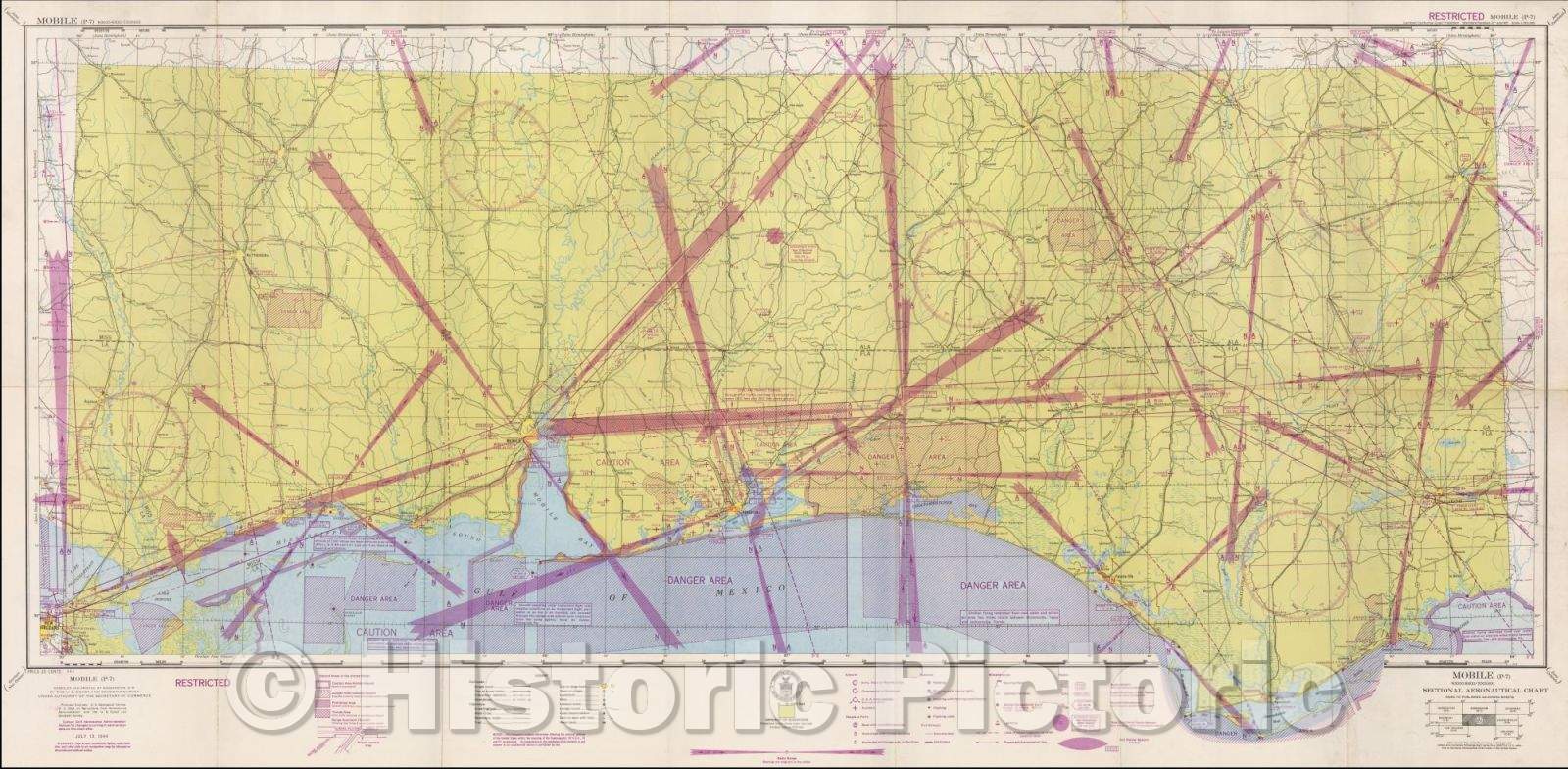 Historic Map - Mobile, 1944, U.S. Coast & Geodetic Survey - Vintage Wall Art