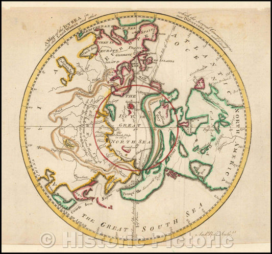 Historic Map - Icy Sea in which the several Communications with the Land Waters and other new Discoveries are exhibited [Sea of the West], 1770 - Vintage Wall Art