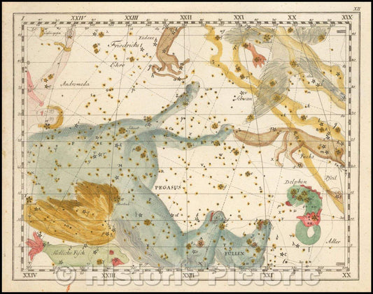 Historic Map - Pegasus, 1805, Johann Elert Bode - Vintage Wall Art