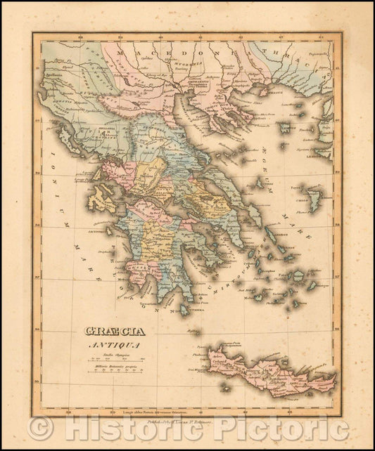 Historic Map - Graecia Antiqua, 1823, Fielding Lucas Jr. v2