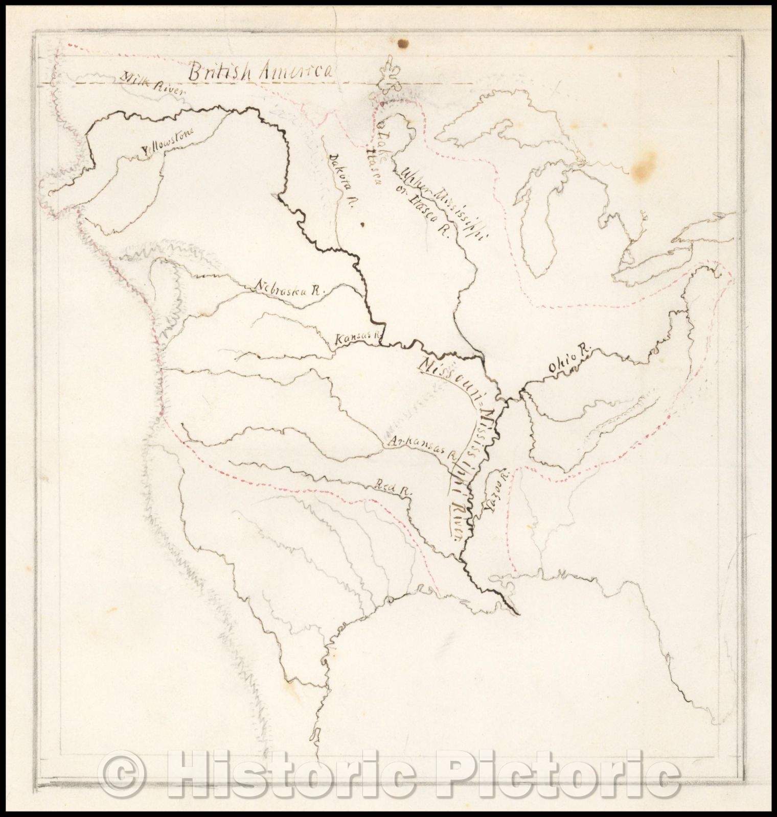 Historic Map - The Mississippi-Missouri: A Geographical Blunder - An Illustrated Argument For Renaming The Lower Mississippi River, 1868 - Vintage Wall Art