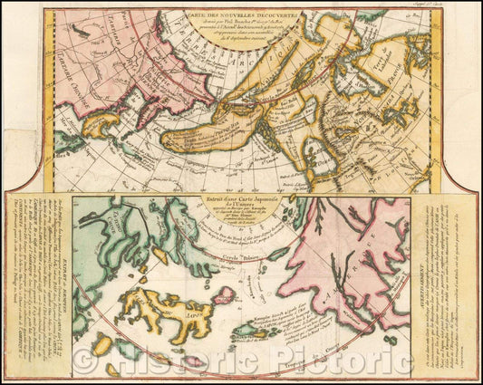 Historic Map - Carte Des Nouvelles Decouvertes dresseee par Phil. Buache, 1772, Denis Diderot - Vintage Wall Art