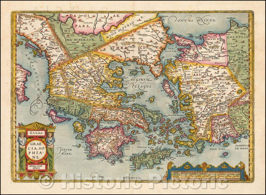 Historic Map - Graecia Sophiani, 1584, Abraham Ortelius - Vintage Wall Art