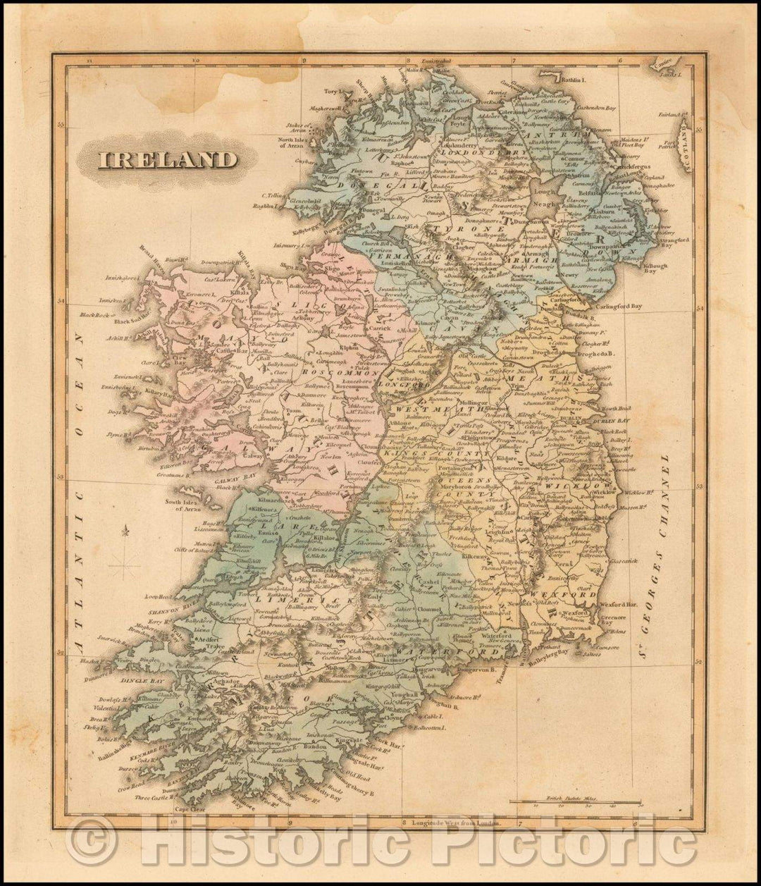 Historic Map - Ireland, 1822, Fielding Lucas Jr. v2