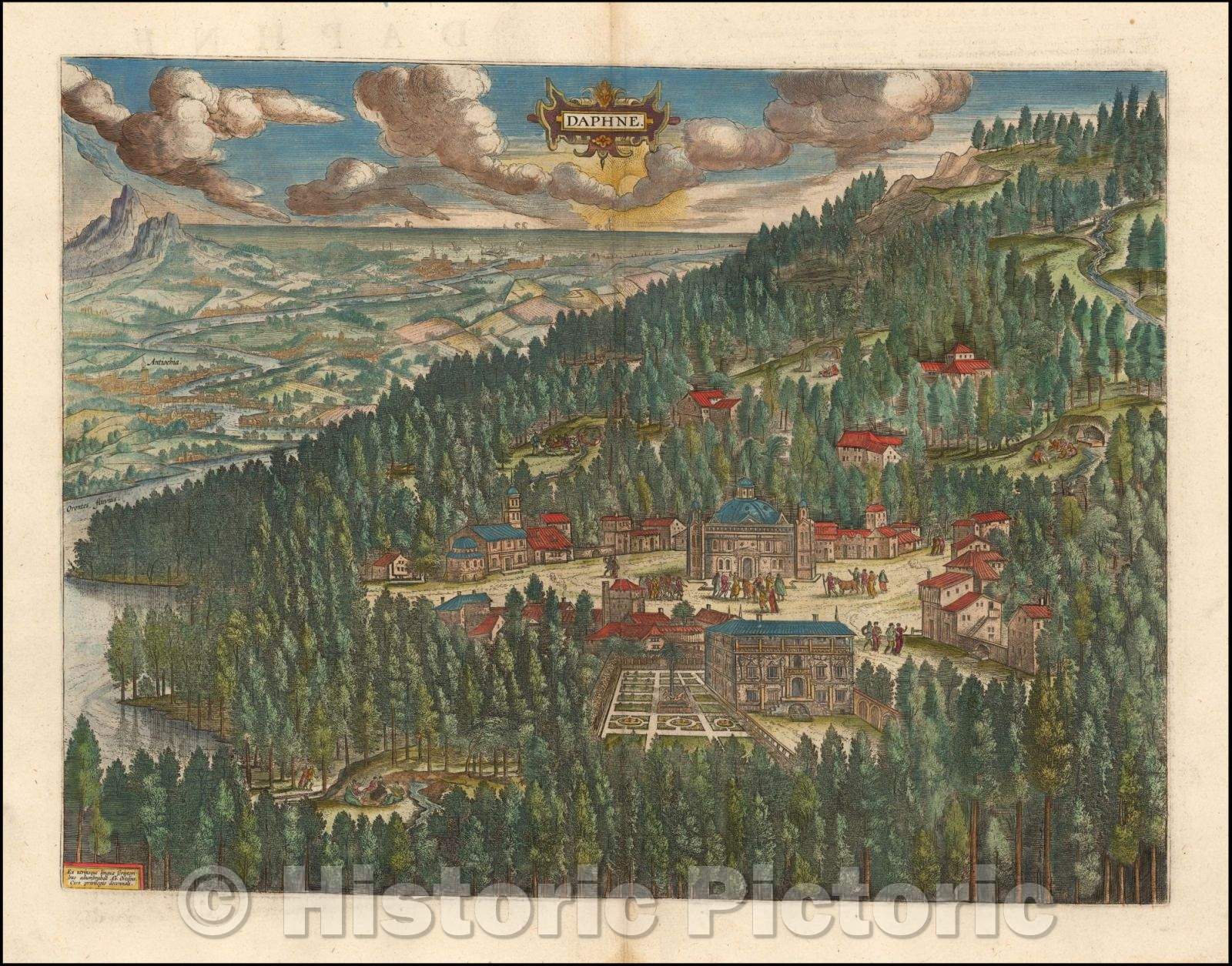 Historic Map - Daphne (Antiocha), 1624, Abraham Ortelius - Vintage Wall Art