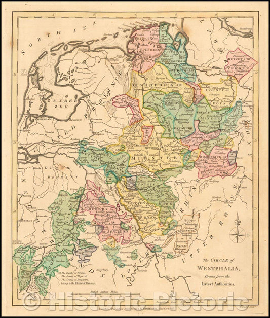 Historic Map - The Circle of Westphalia, 1794, Robert Wilkinson - Vintage Wall Art